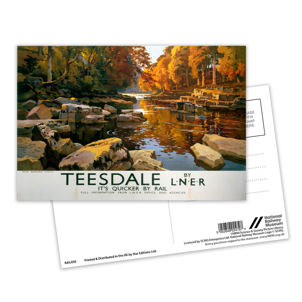 Teesdale near Barnard Castle Postcard Pack of 8