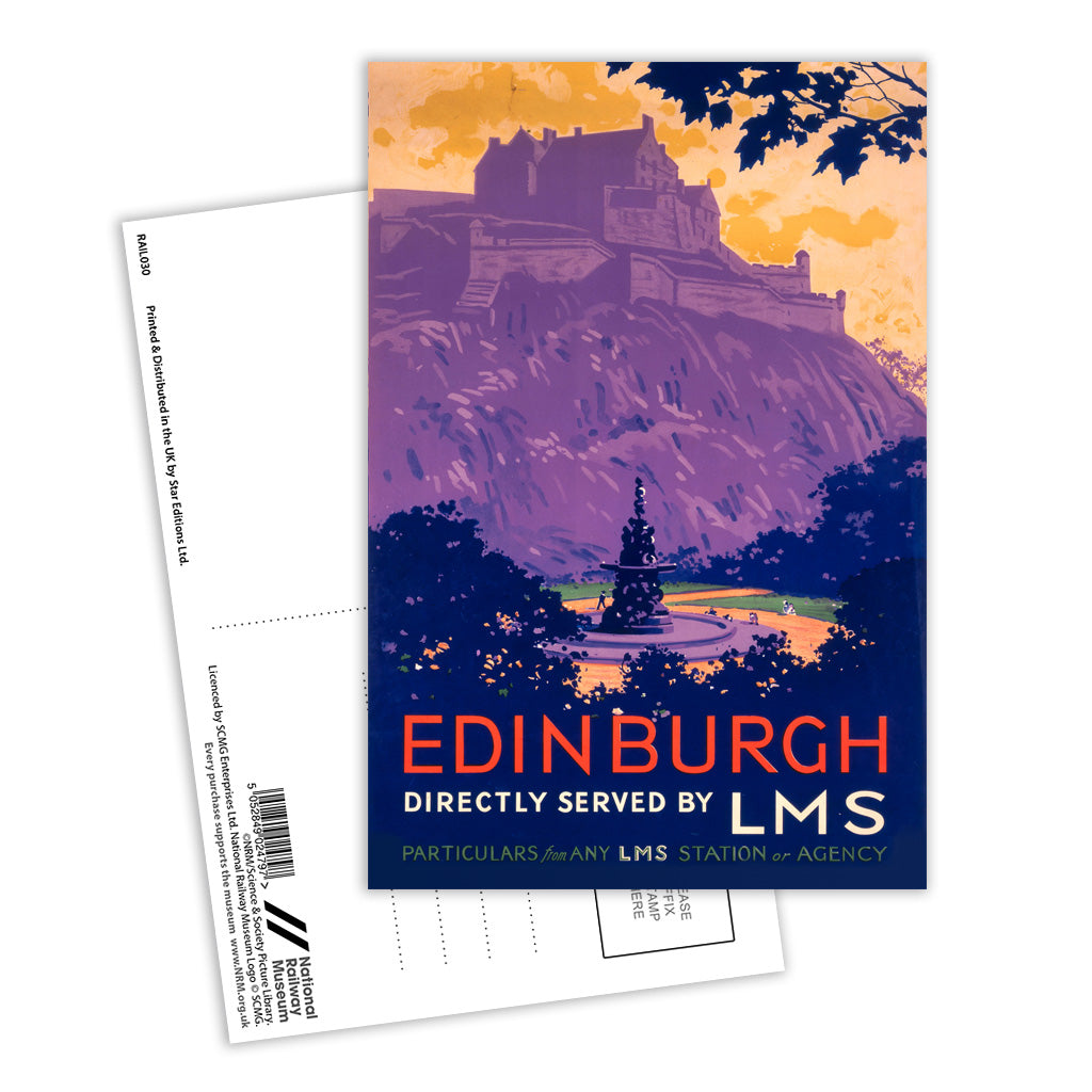 Edinburgh Purle Hill Postcard Pack of 8