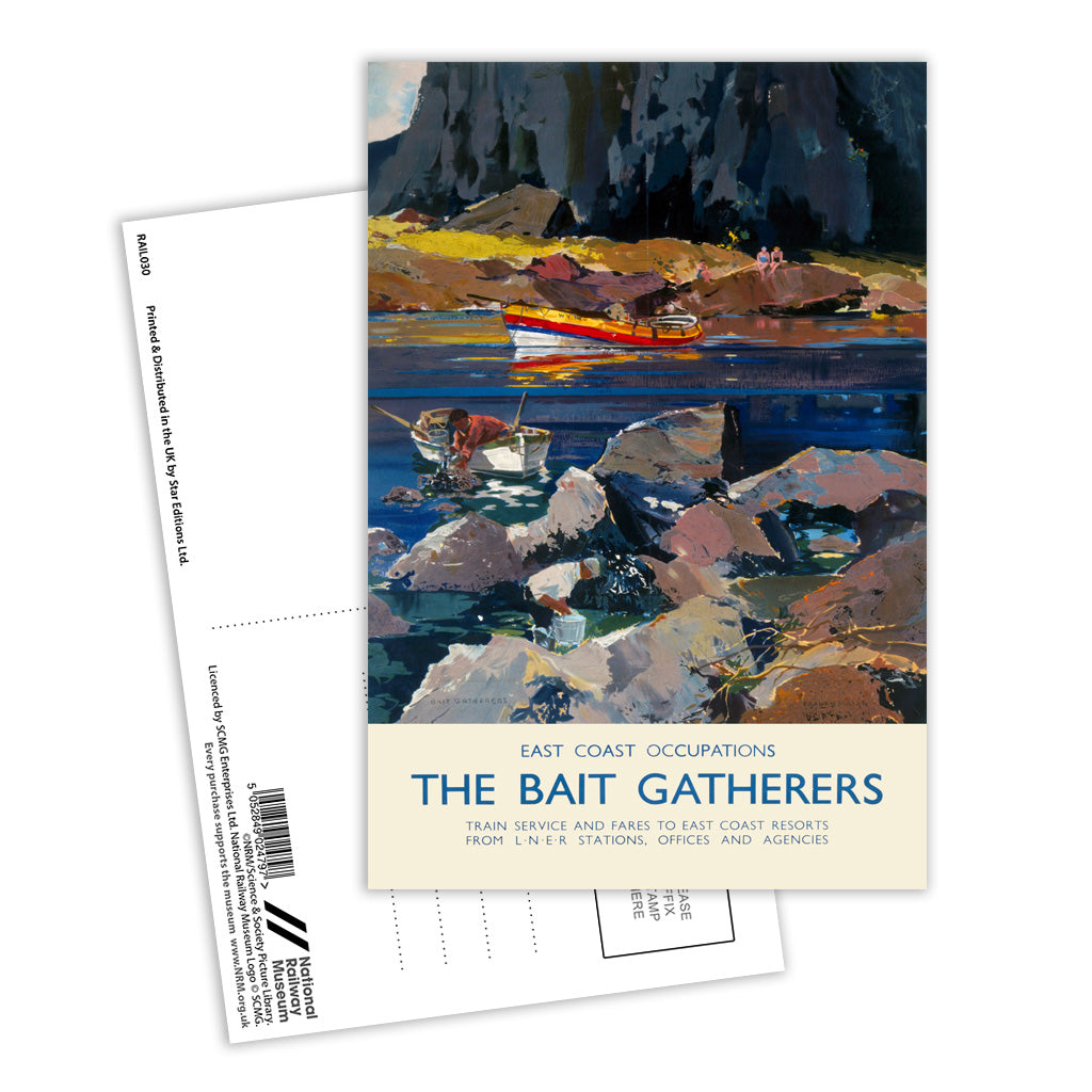 The Bait Gatherers - East Coast Occupations Postcard Pack of 8
