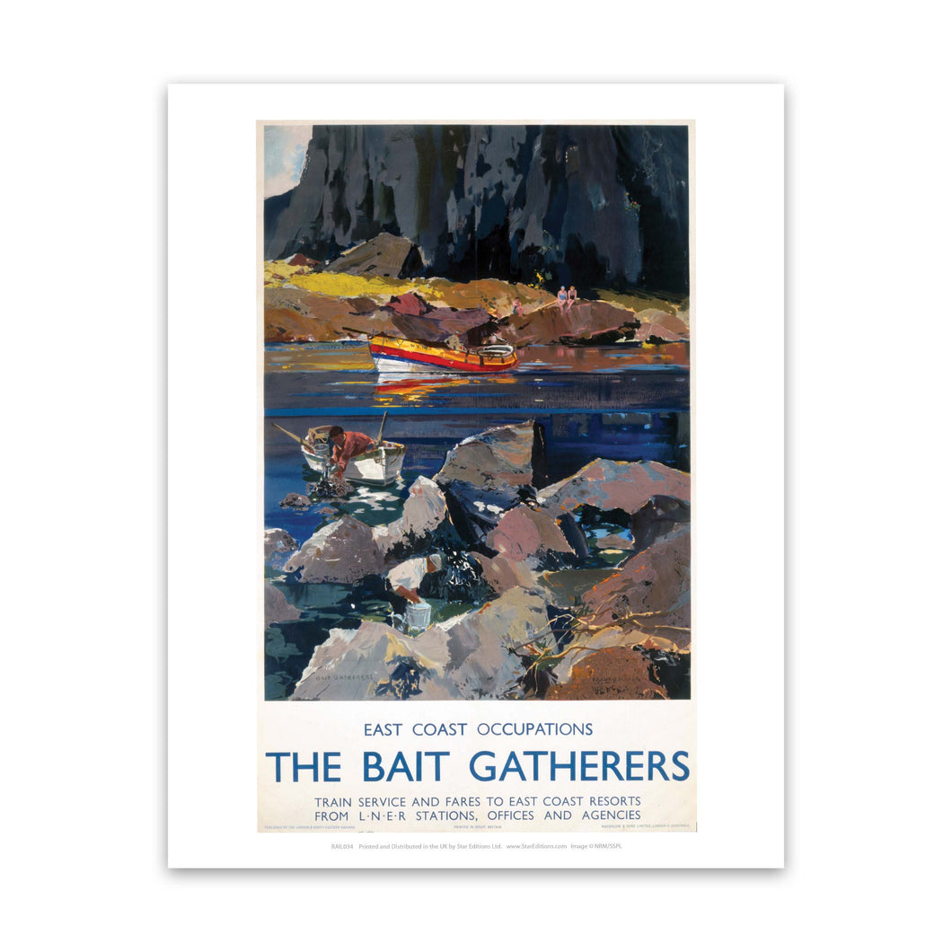 The Bait Gatherers - East Coast Occupations Art Print