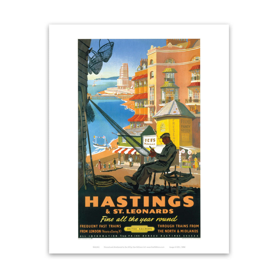 Hastings and St Leonards, Fine all year round Art Print