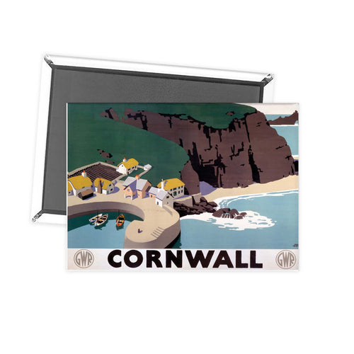 Cornwall Cliff and Harbour Fridge Magnet