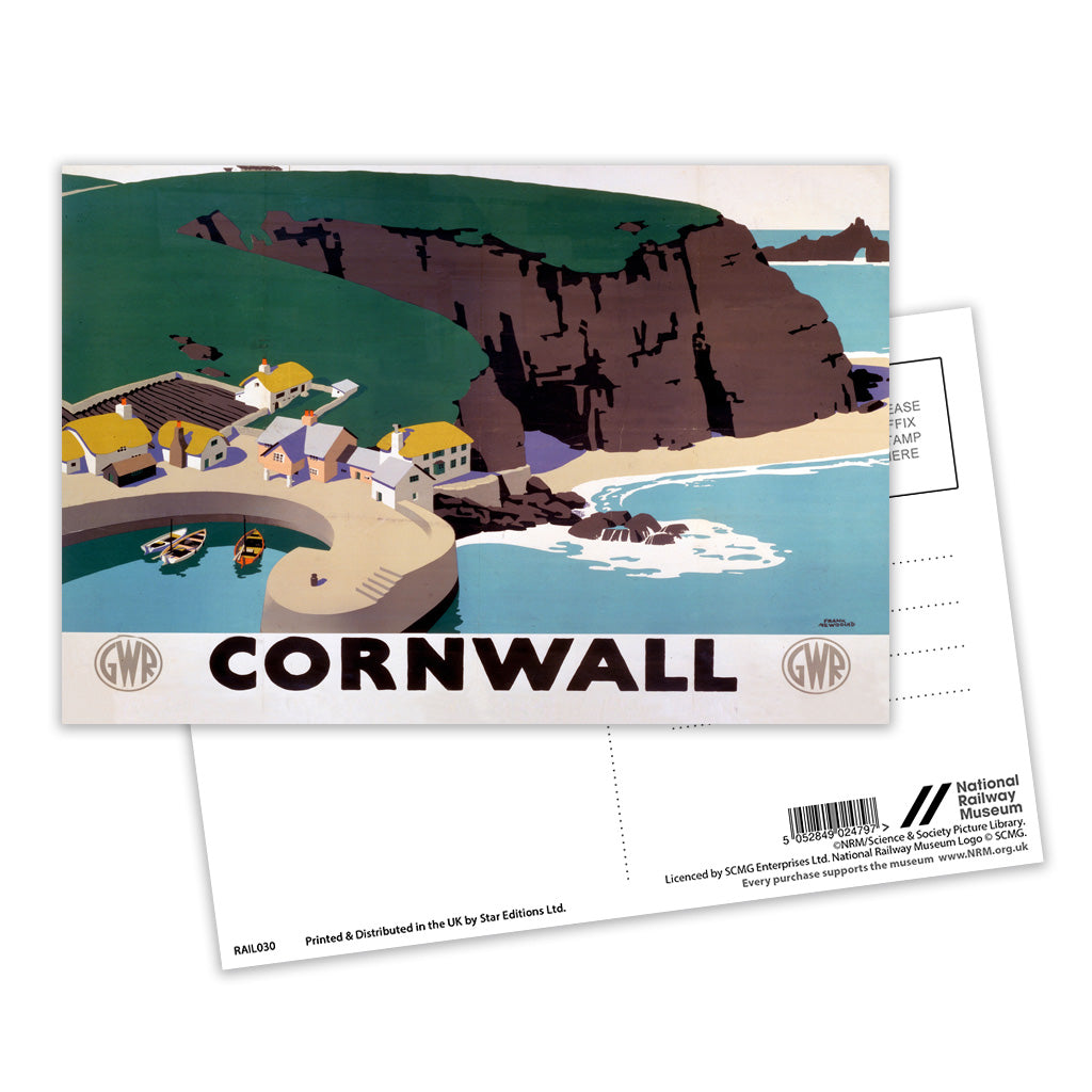 Cornwall Cliff and Harbour Postcard Pack of 8