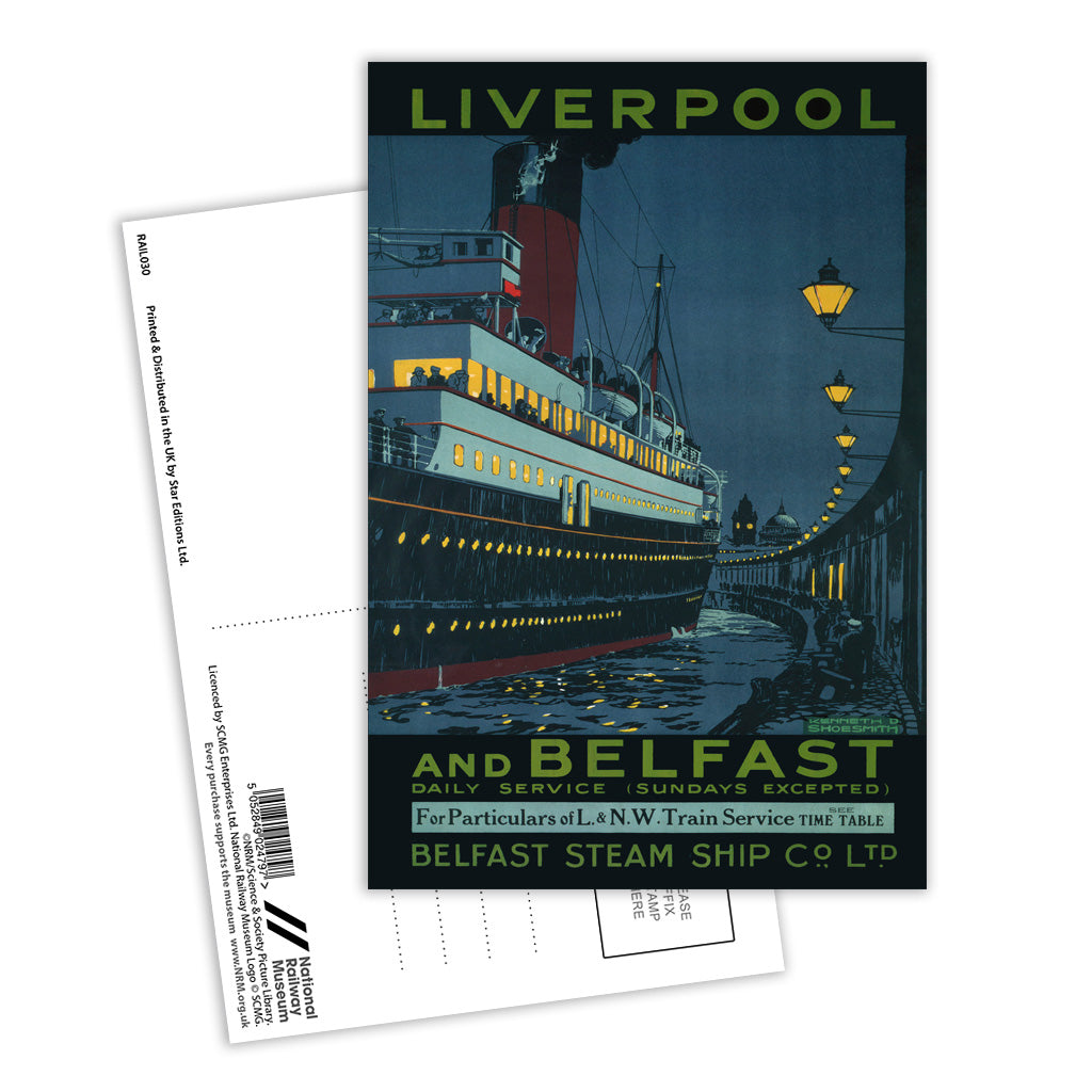 Liverpool and Belfast Postcard Pack of 8