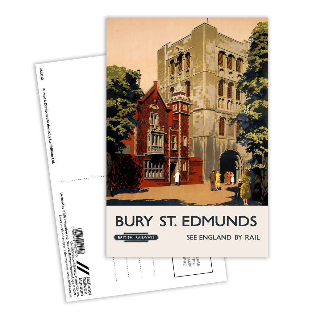 Bury St. Edmunds - Red Building Postcard Pack of 8