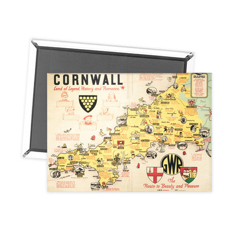 Cornwall map Fridge Magnet