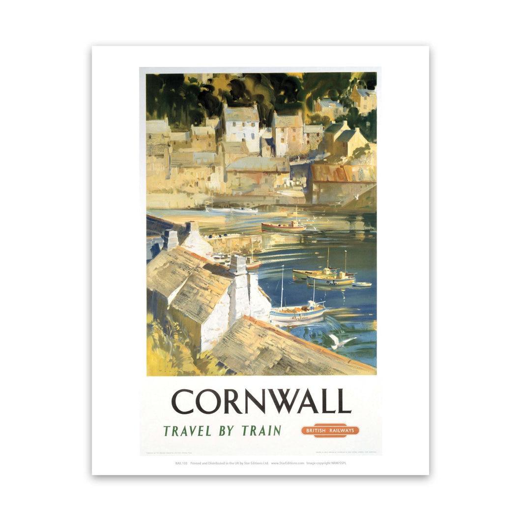 Cornwall - Harbour Art Print