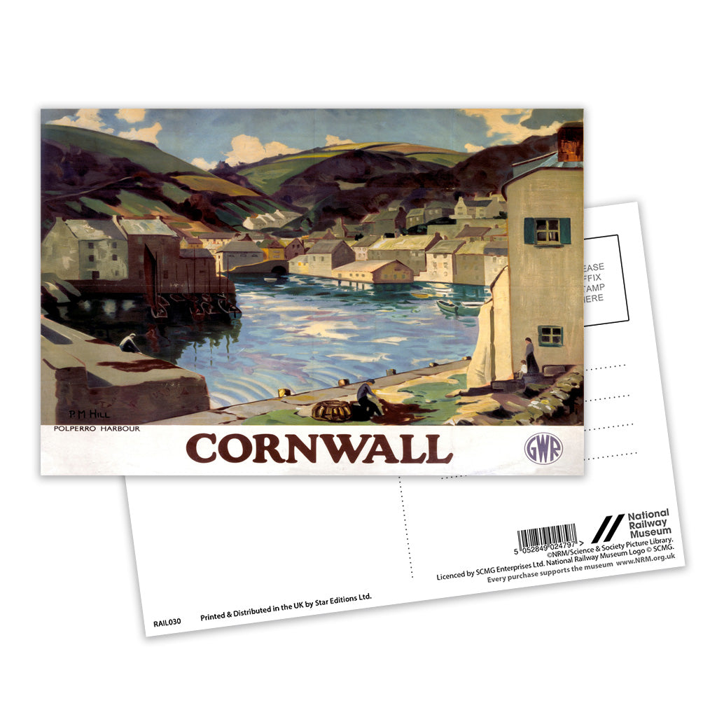 Cornwall Polperro Harbour Postcard Pack of 8