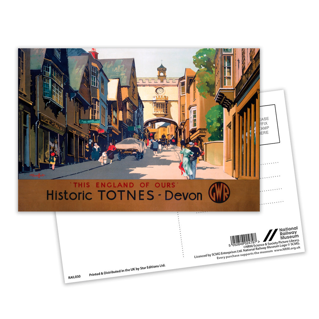Historic Totnes - Devon Postcard Pack of 8 – Railway Posters