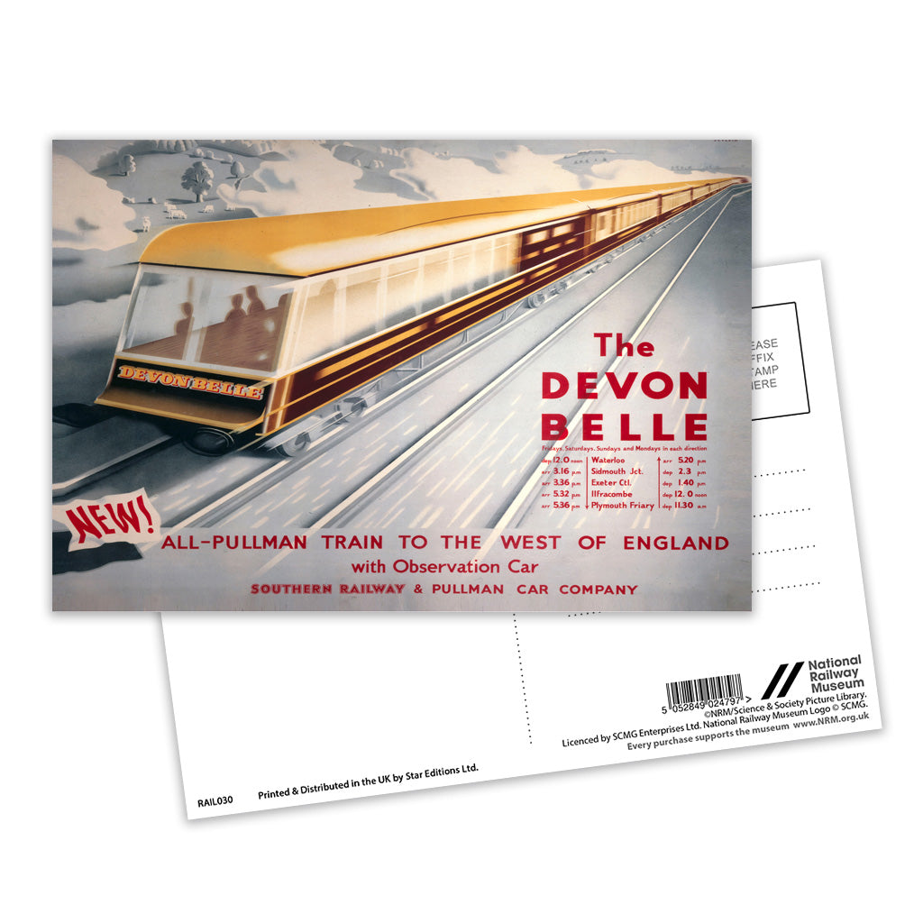 The Devon Belle - To the West of England Postcard Pack of 8