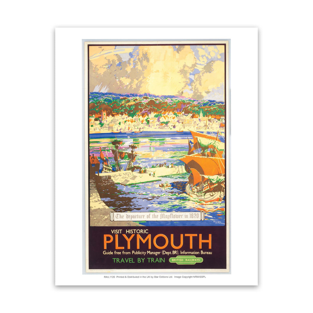 Visit Historic Plymouth - The departure of the Mayflower in 1620 Art Print