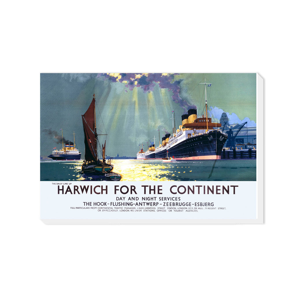 Harwich for the Continent - Day and Night Services - Canvas
