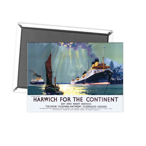 Harwich for the continent - Daily line up Fridge Magnet