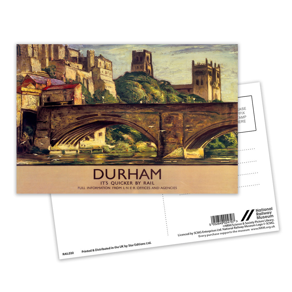 Durham, It's Quicker By Rail Postcard Pack of 8
