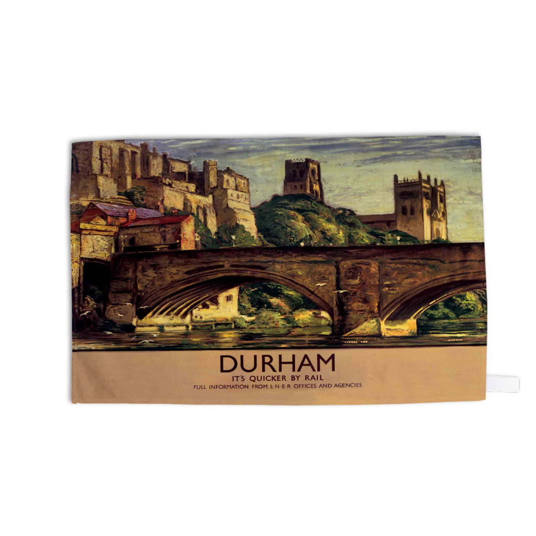 Durham, It's Quicker By Rail - Tea Towel