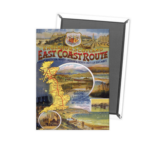 England and Scotland East Coast Route Fridge Magnet