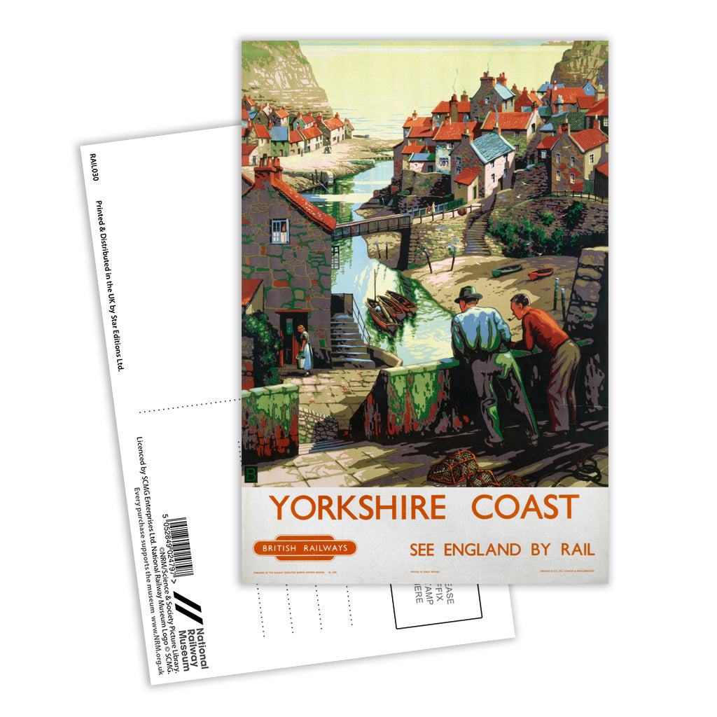 Yorshire Coast, see England by Rail Postcard Pack of 8
