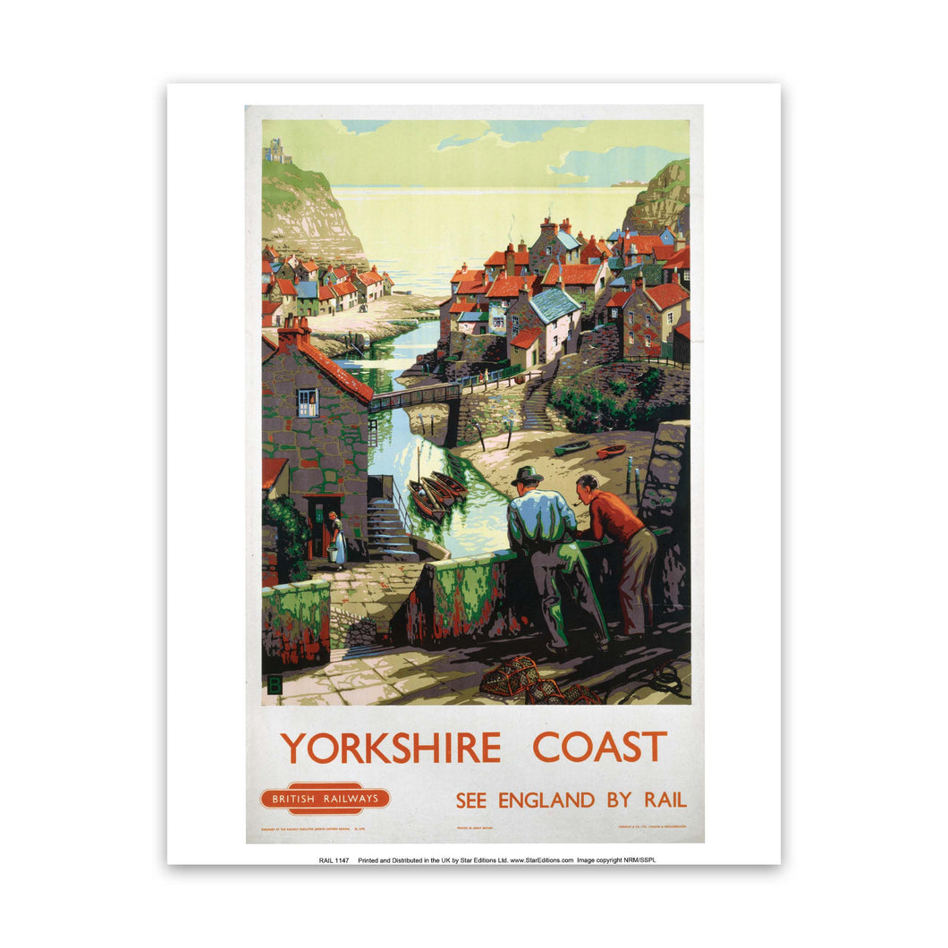 Yorshire Coast, see England by Rail Art Print