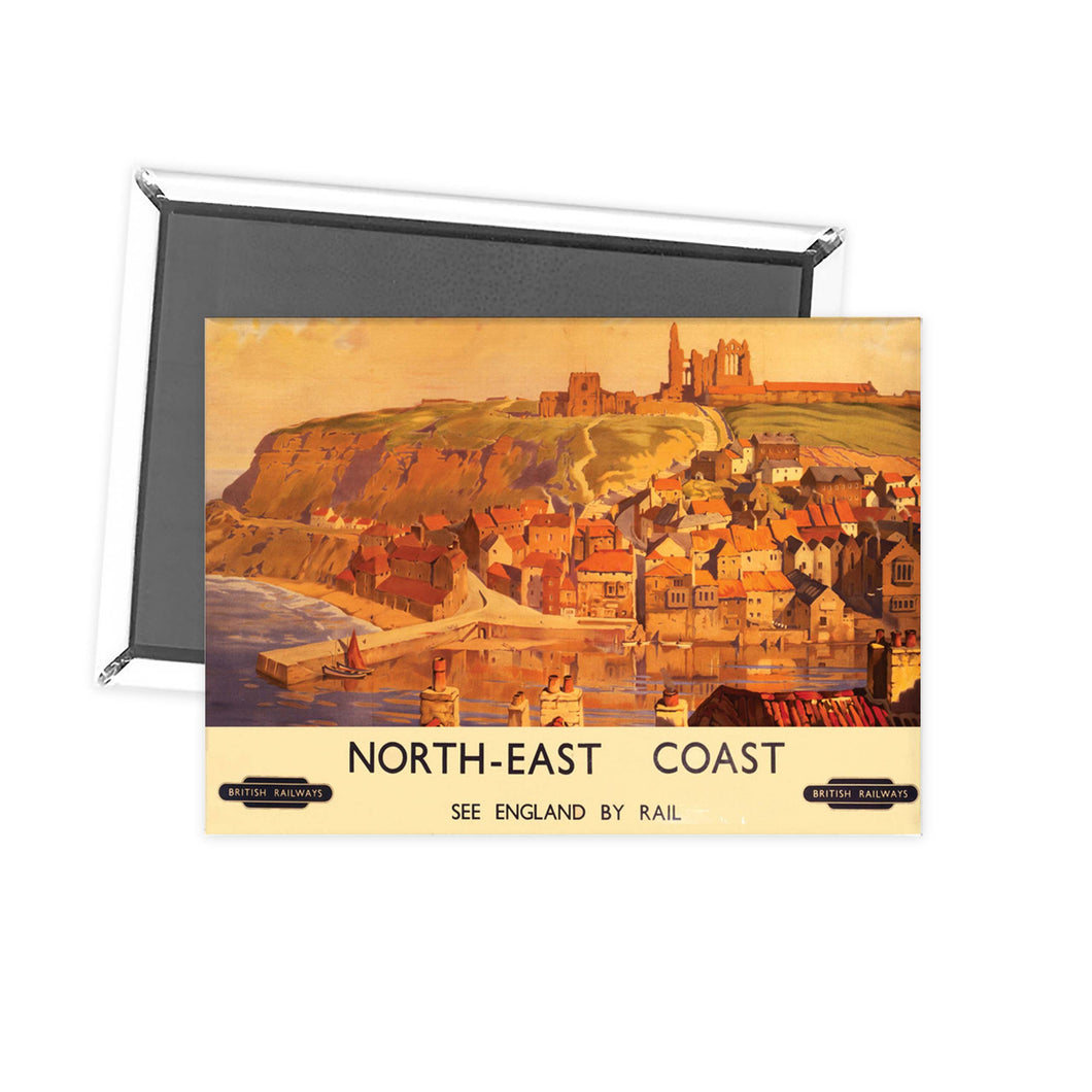 North-East Coast, see England by Rail Fridge Magnet
