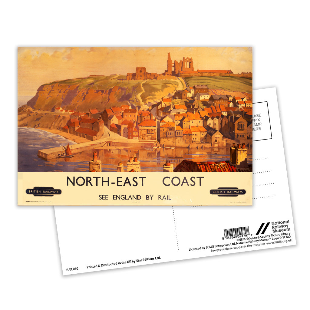 North-East Coast, see England by Rail Postcard Pack of 8