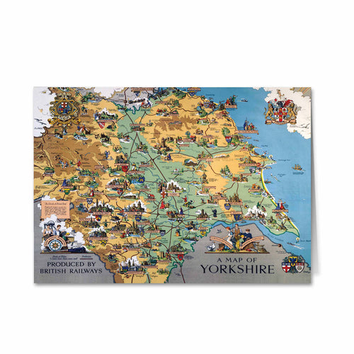 A Map of Yorkshire by British Railways Greeting Card