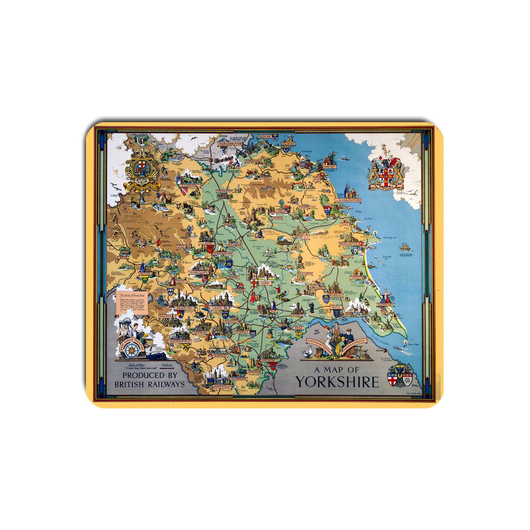 A Map of Yorkshire by British Railways - Mouse Mat