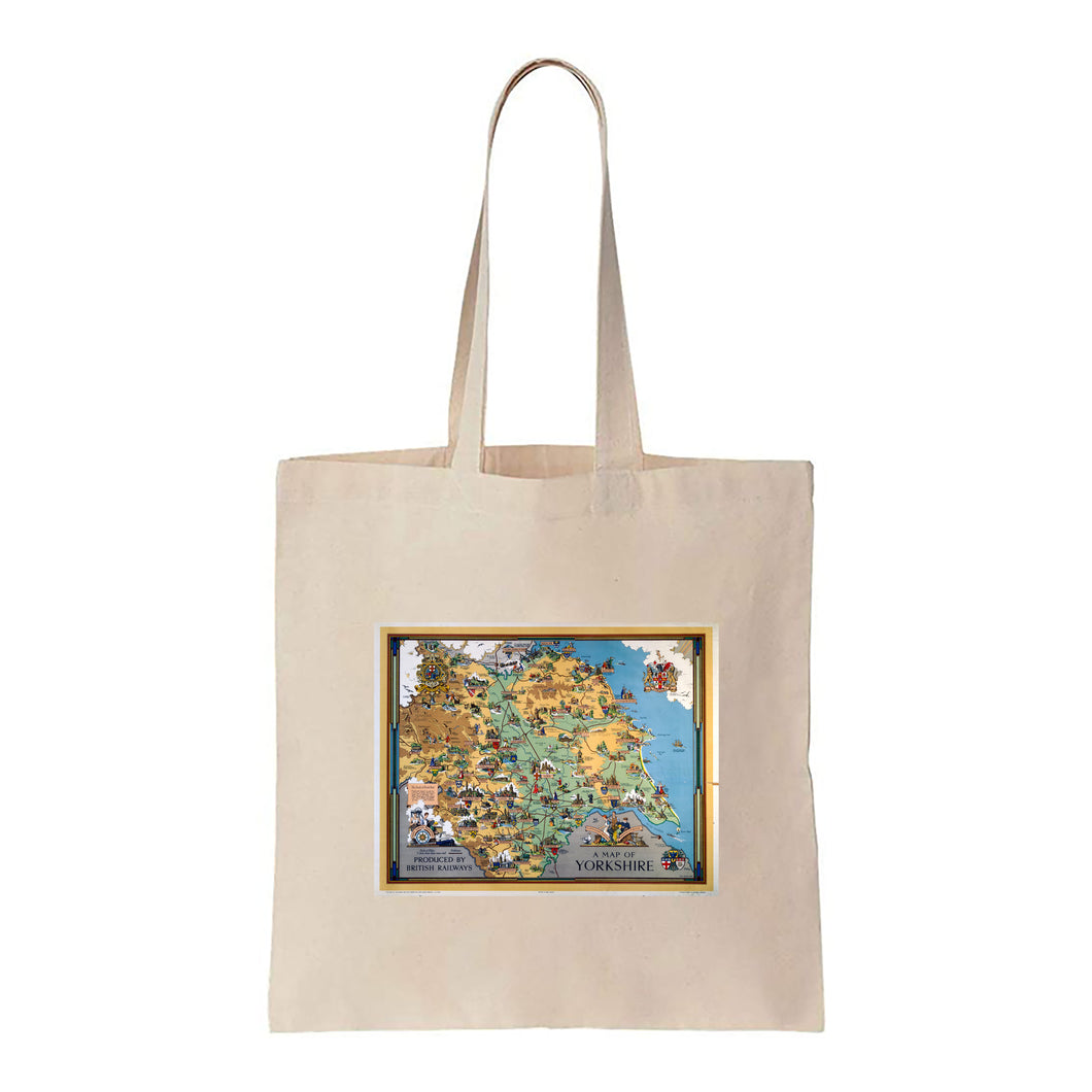 A Map of Yorkshire by British Railways - Canvas Tote Bag