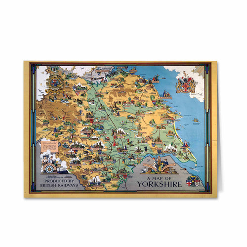 A Map of Yorkshire by British Railways Greeting Card