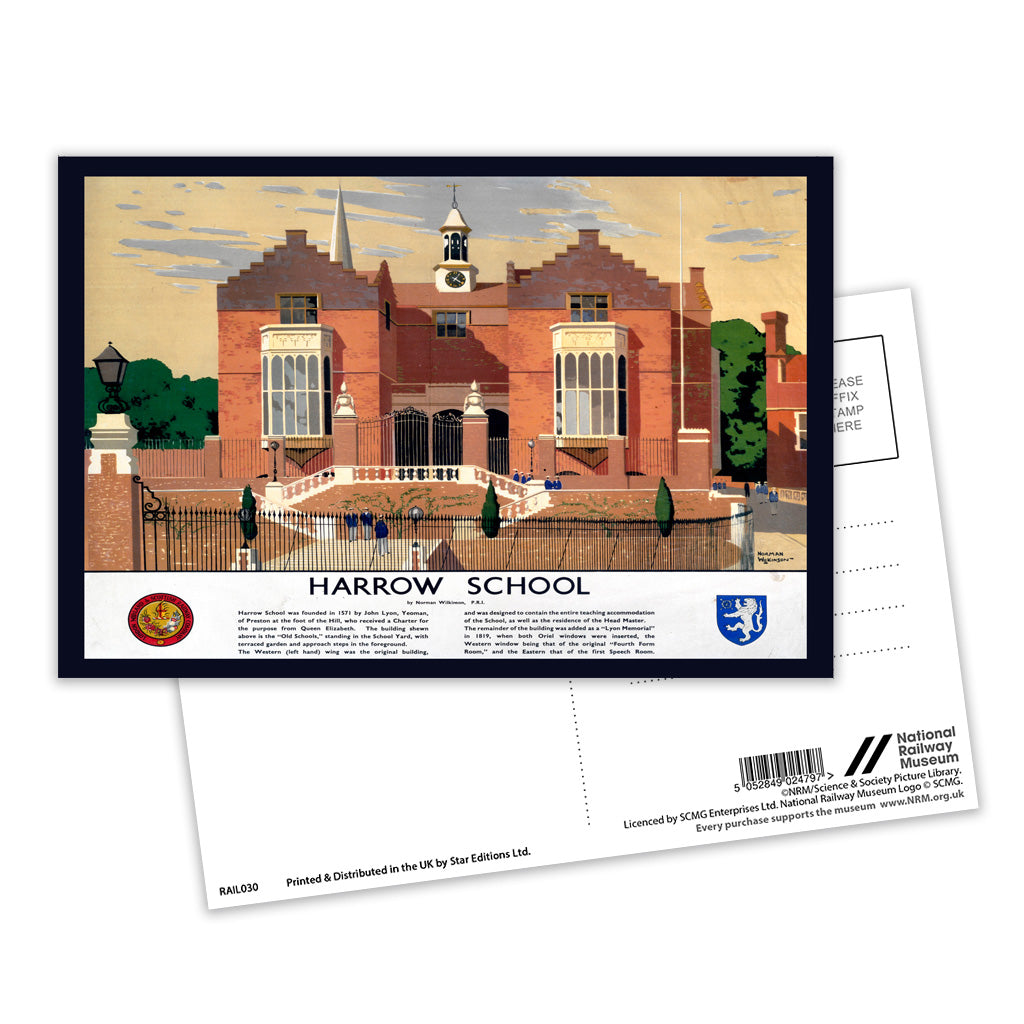 Harrow School Postcard Pack of 8