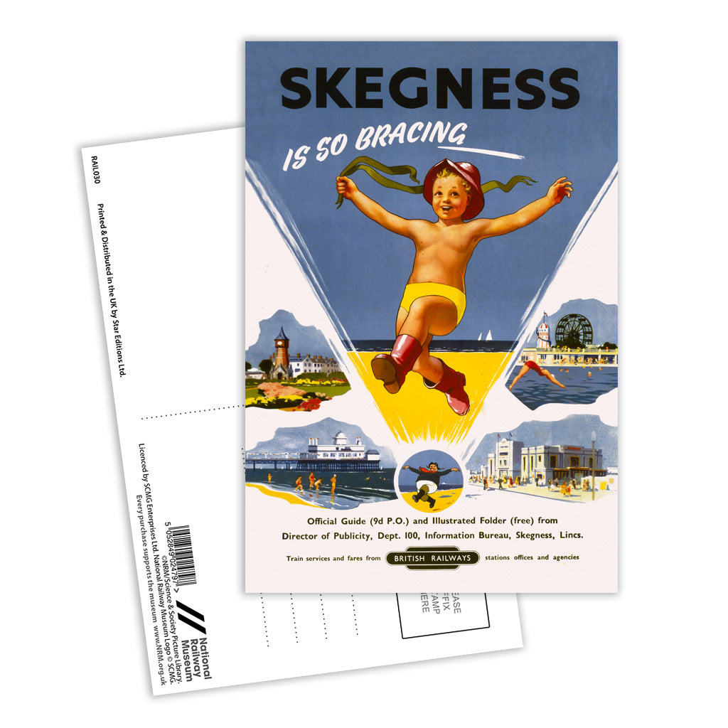 Skegness is so Bracing Postcard Pack of 8