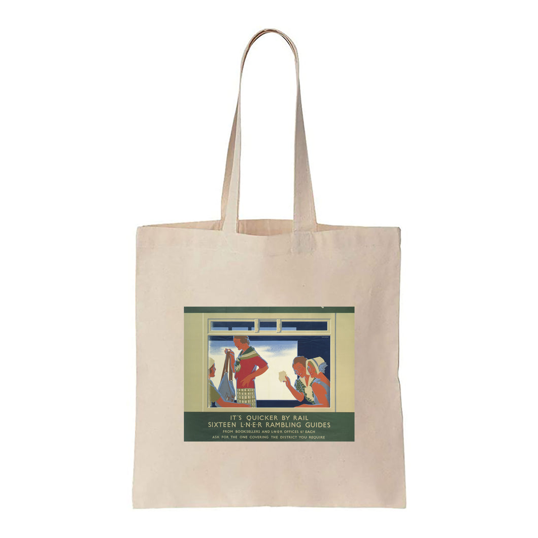 Rambling Guides, It's Quicker By Rail - Canvas Tote Bag