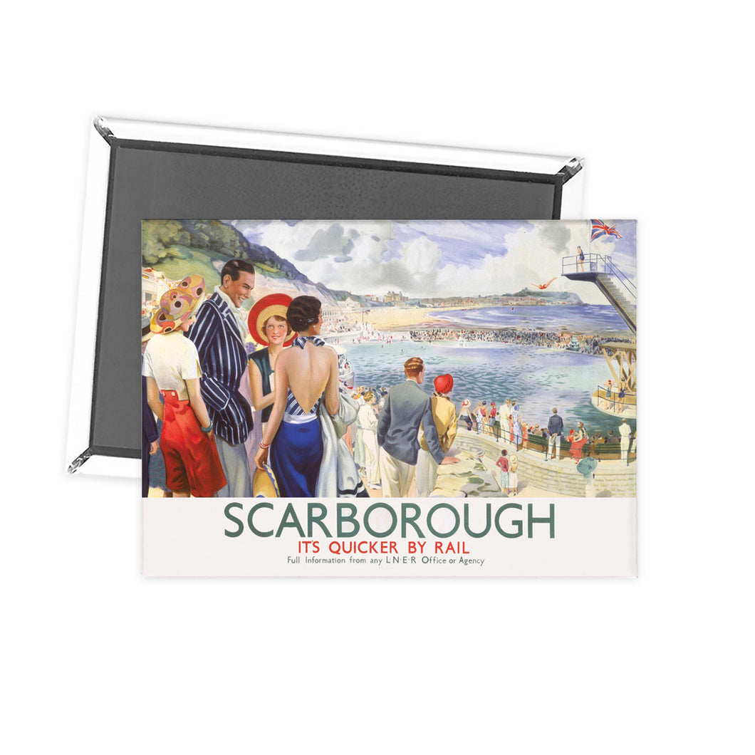 Scarborough, its quicker by rail 2 Fridge Magnet