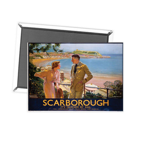 Scarborough, its quicker by rail 3 Fridge Magnet