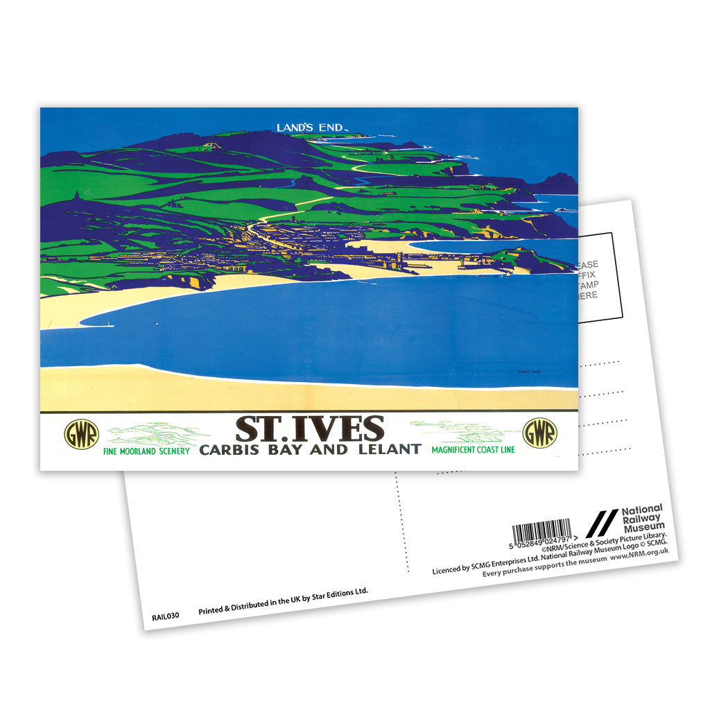 St Ives, Carbis Bay and Lelant Postcard Pack of 8