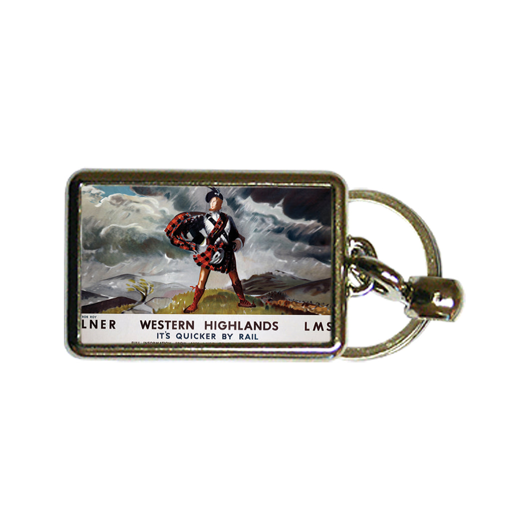Western Highlands - Its Quicker by Rail - Metal Keyring