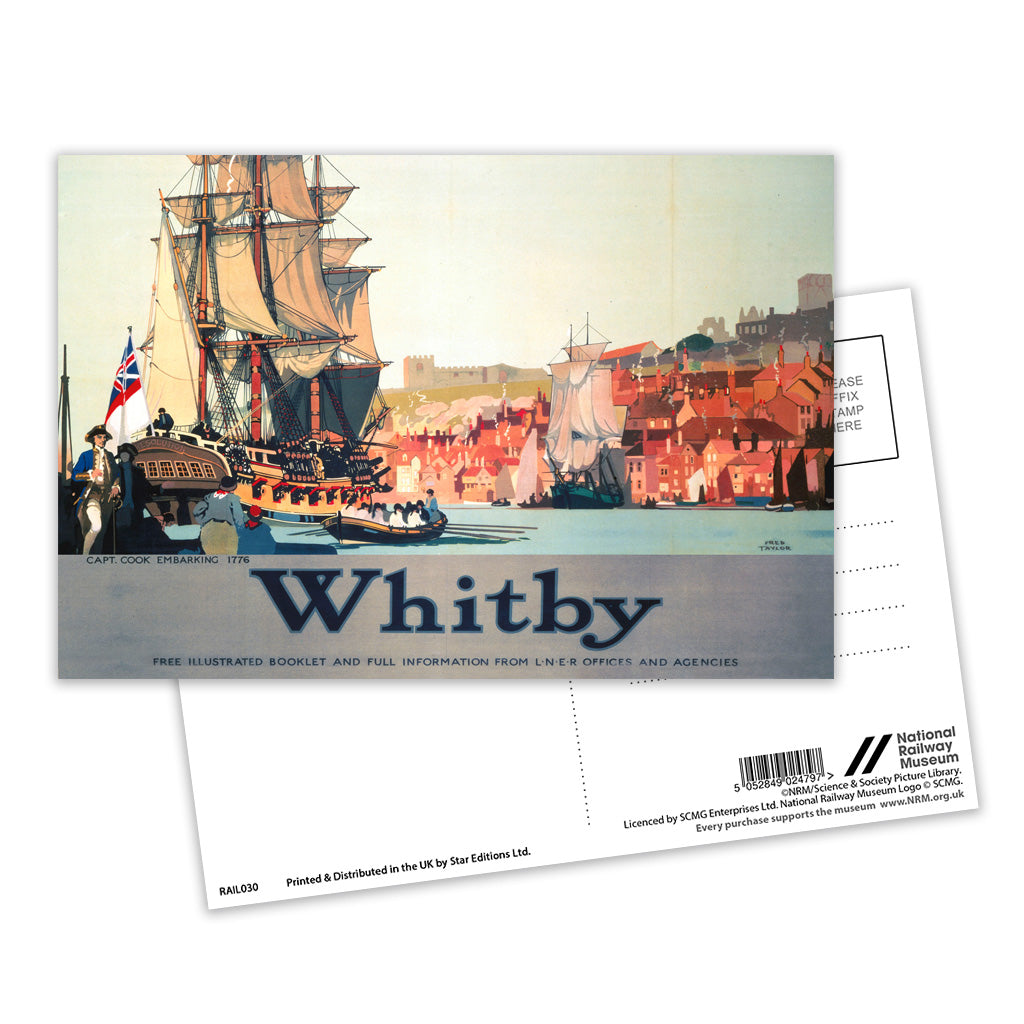 Whitby - Capt Cook Embarking 1776 Postcard Pack of 8