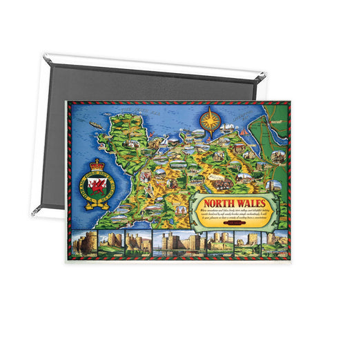 North Wales Map Fridge Magnet