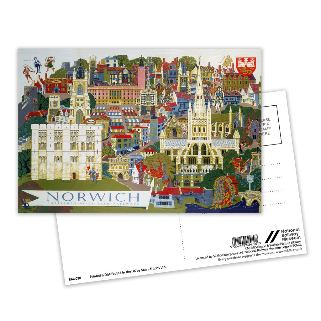 Norwich Illustration Postcard Pack of 8