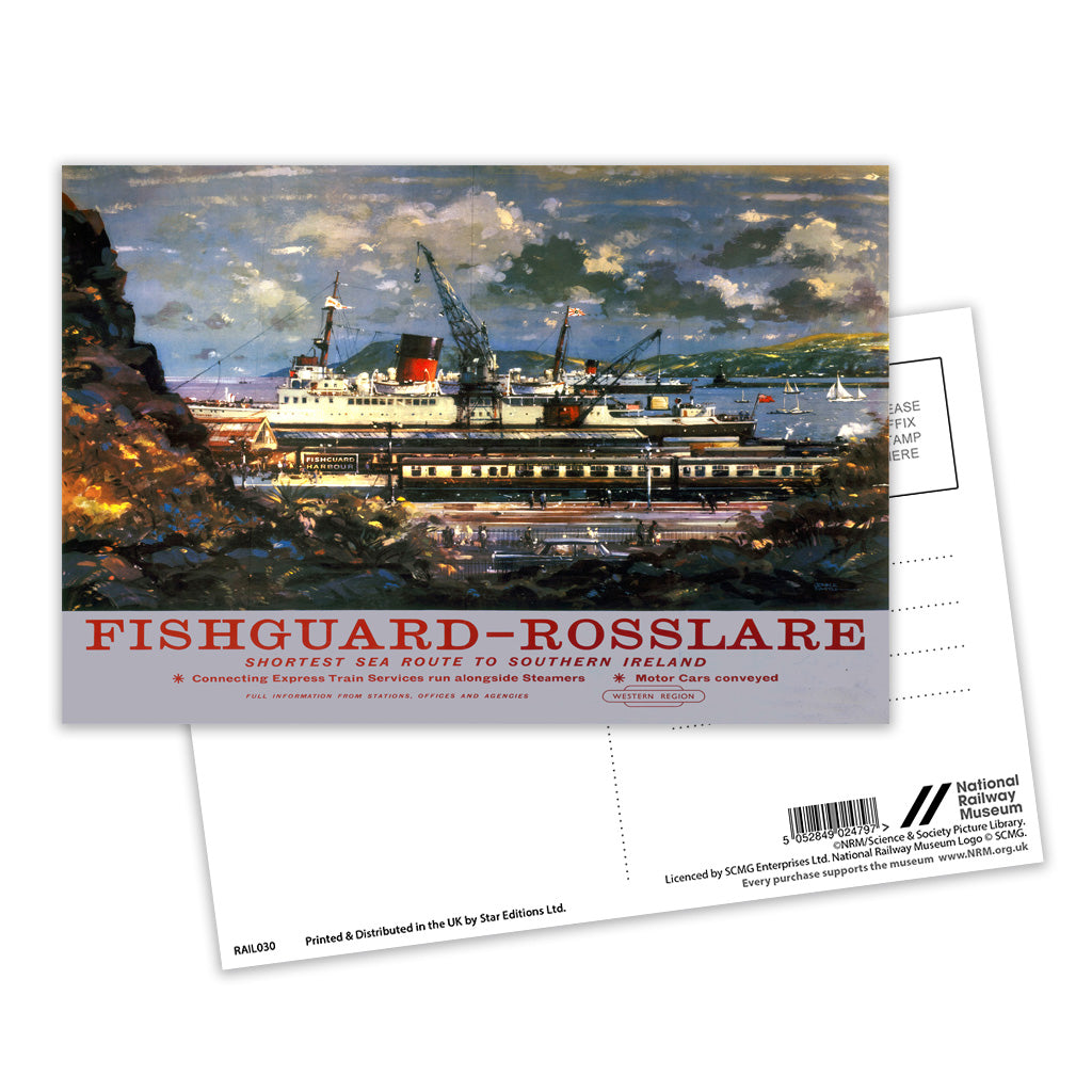 Fishguard Rosslare, shortest sea route to Southern Ireland Postcard Pack of 8
