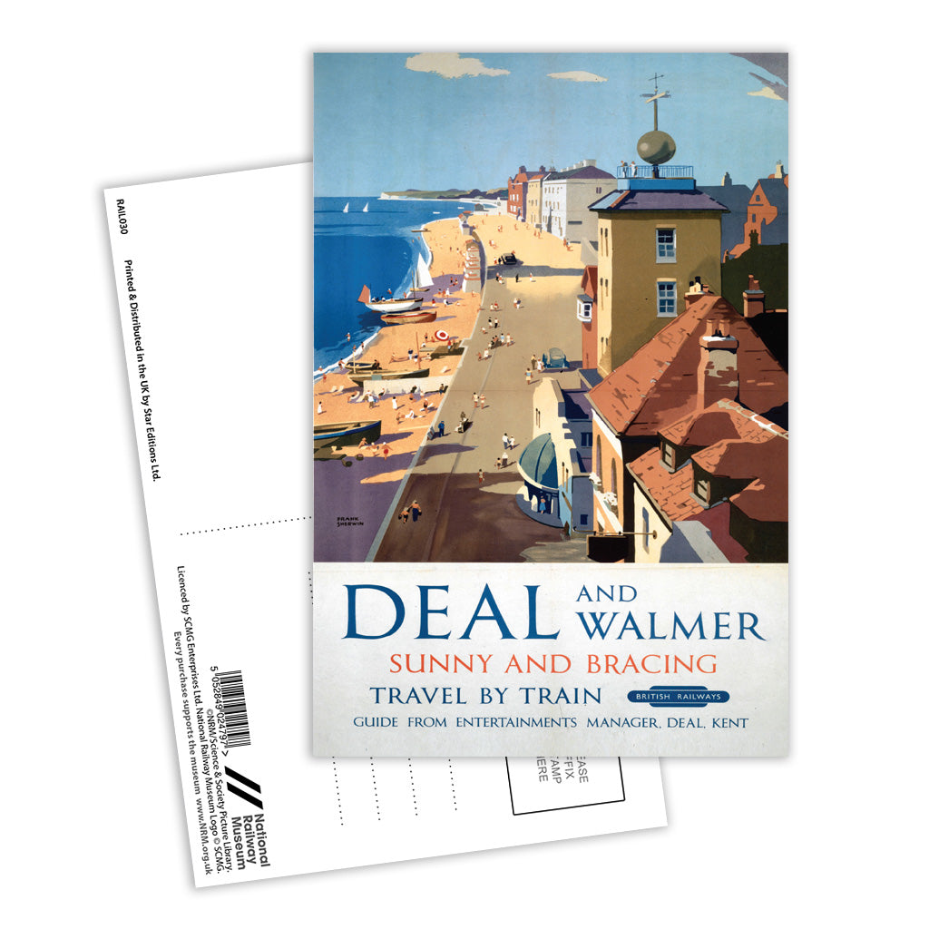 Deal and Walmer Sunny and Bracing Postcard Pack of 8