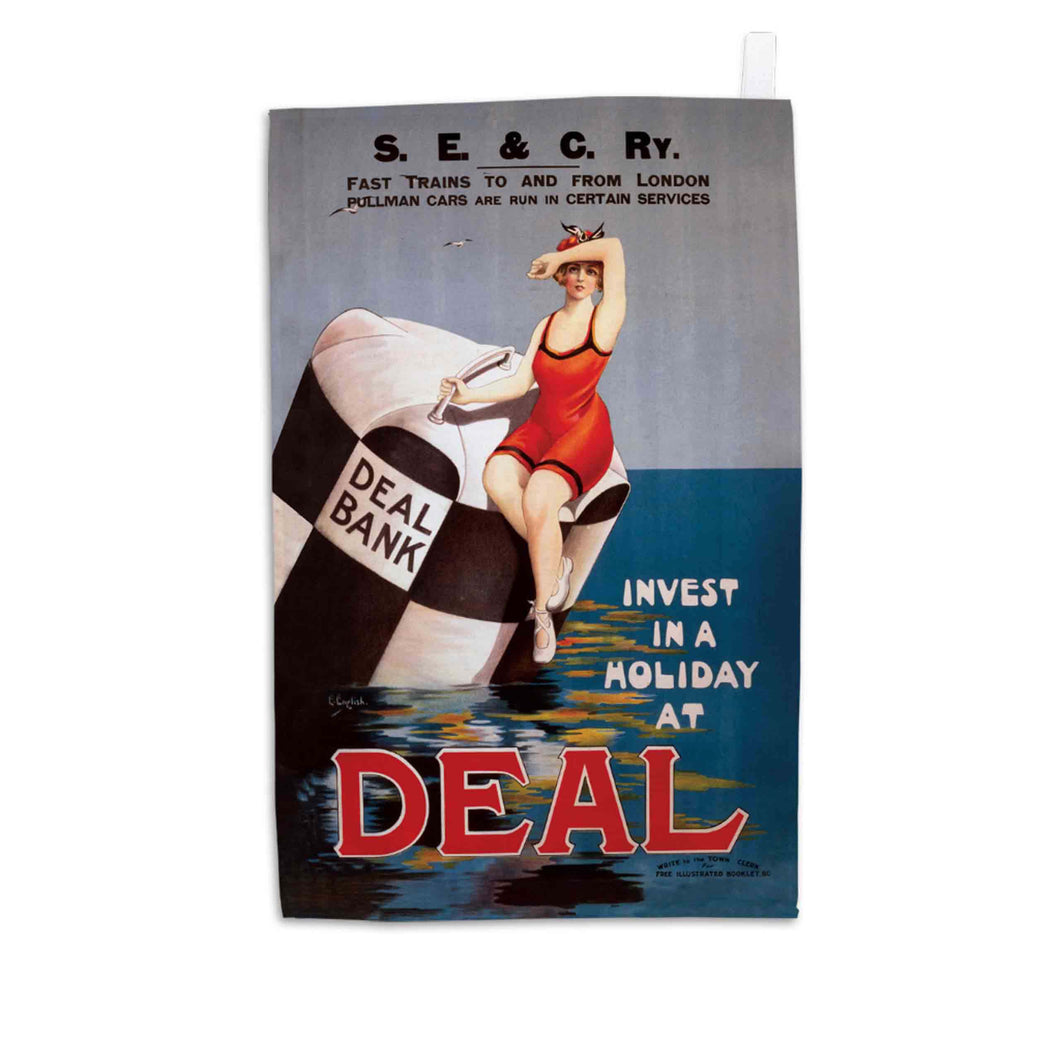 Invest in a Holiday at Deal - Tea Towel