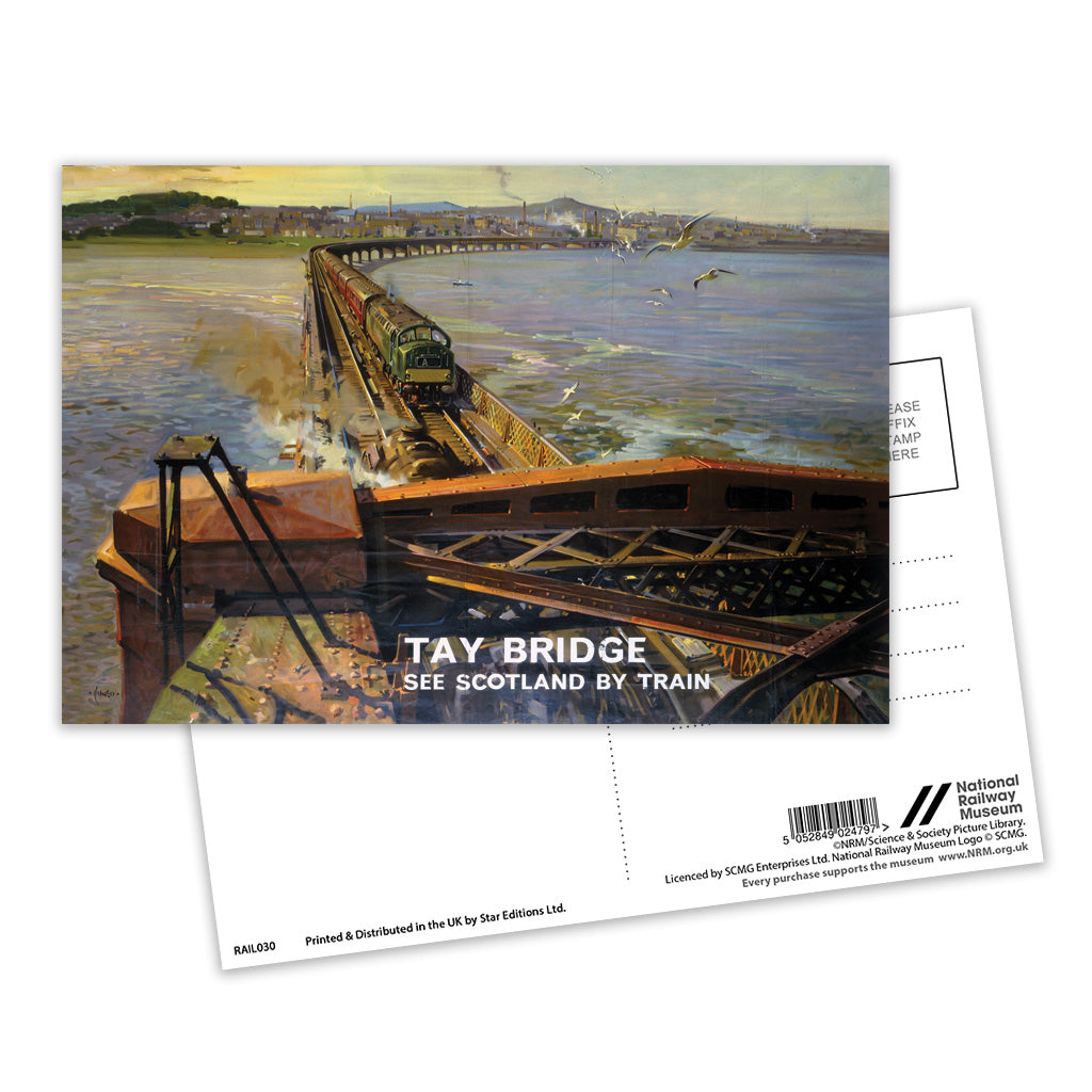 Tay Bridge See Scotland by Train Postcard Pack of 8