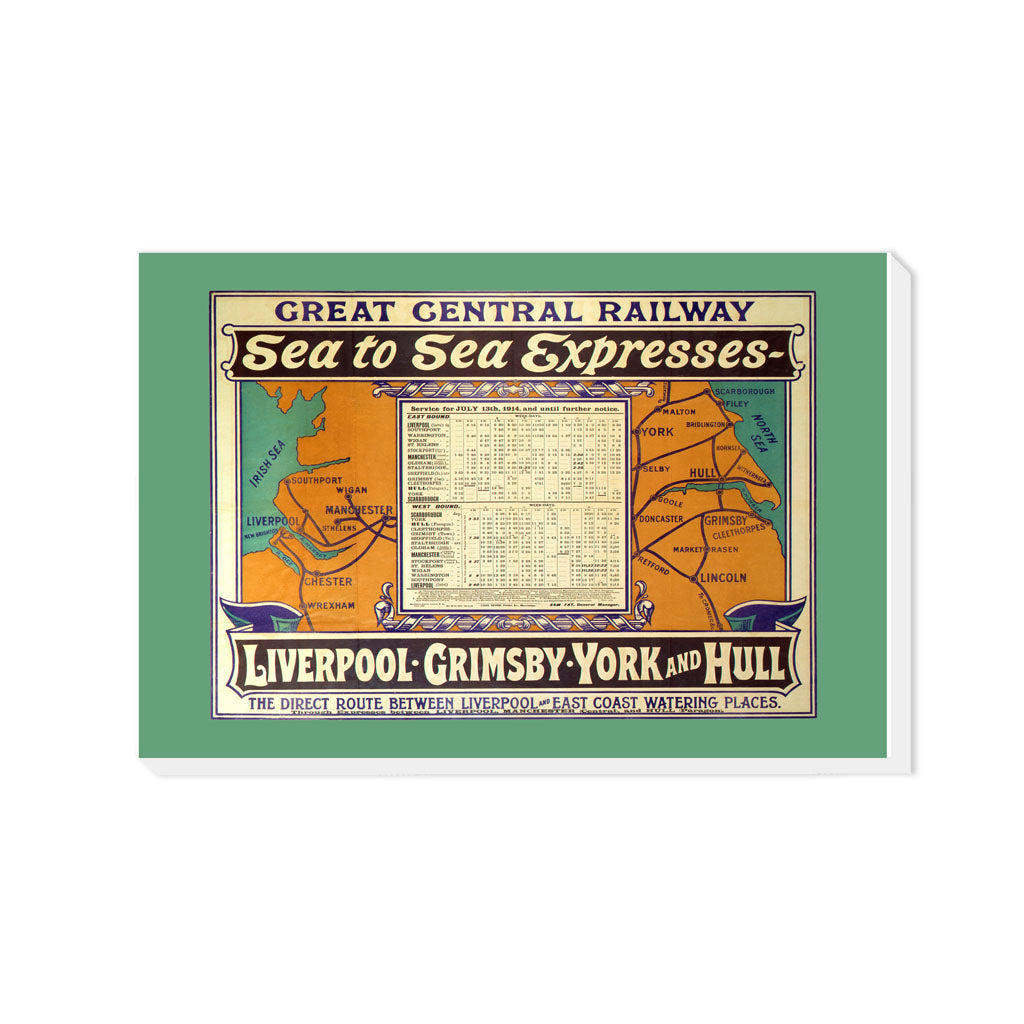 Sea to Sea Expresses - Liverpool, Grimsby, York and Hull - Canvas