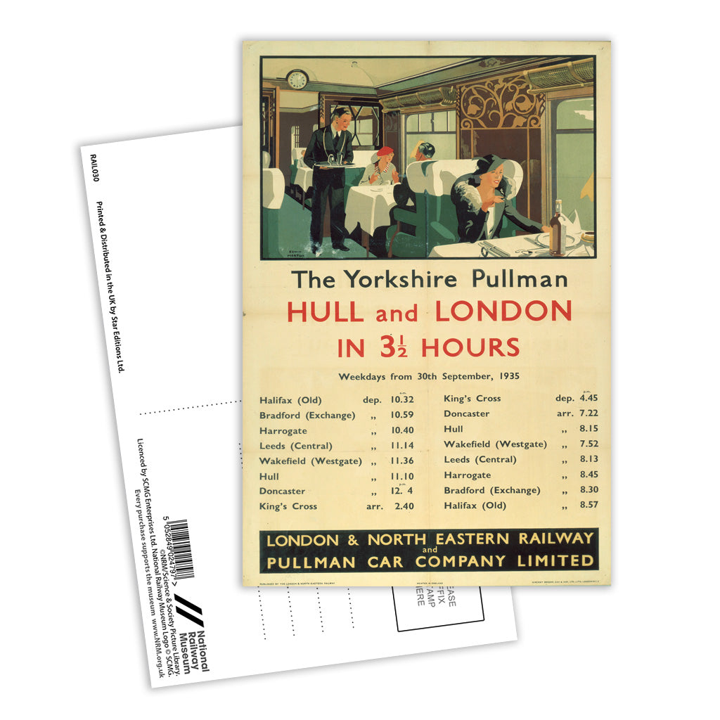 The Yorkshire Pullman - Hull and London Postcard Pack of 8