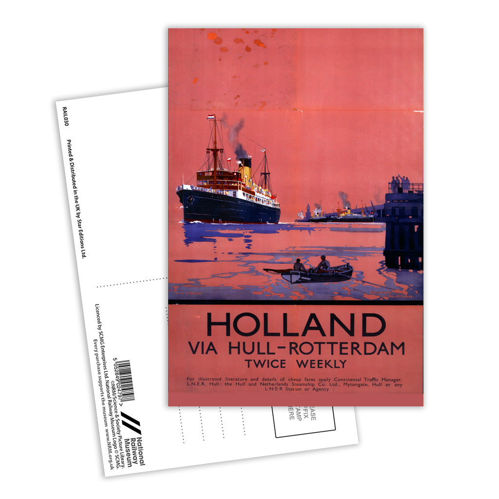 Holland via Hull - Rotterdam Postcard Pack of 8