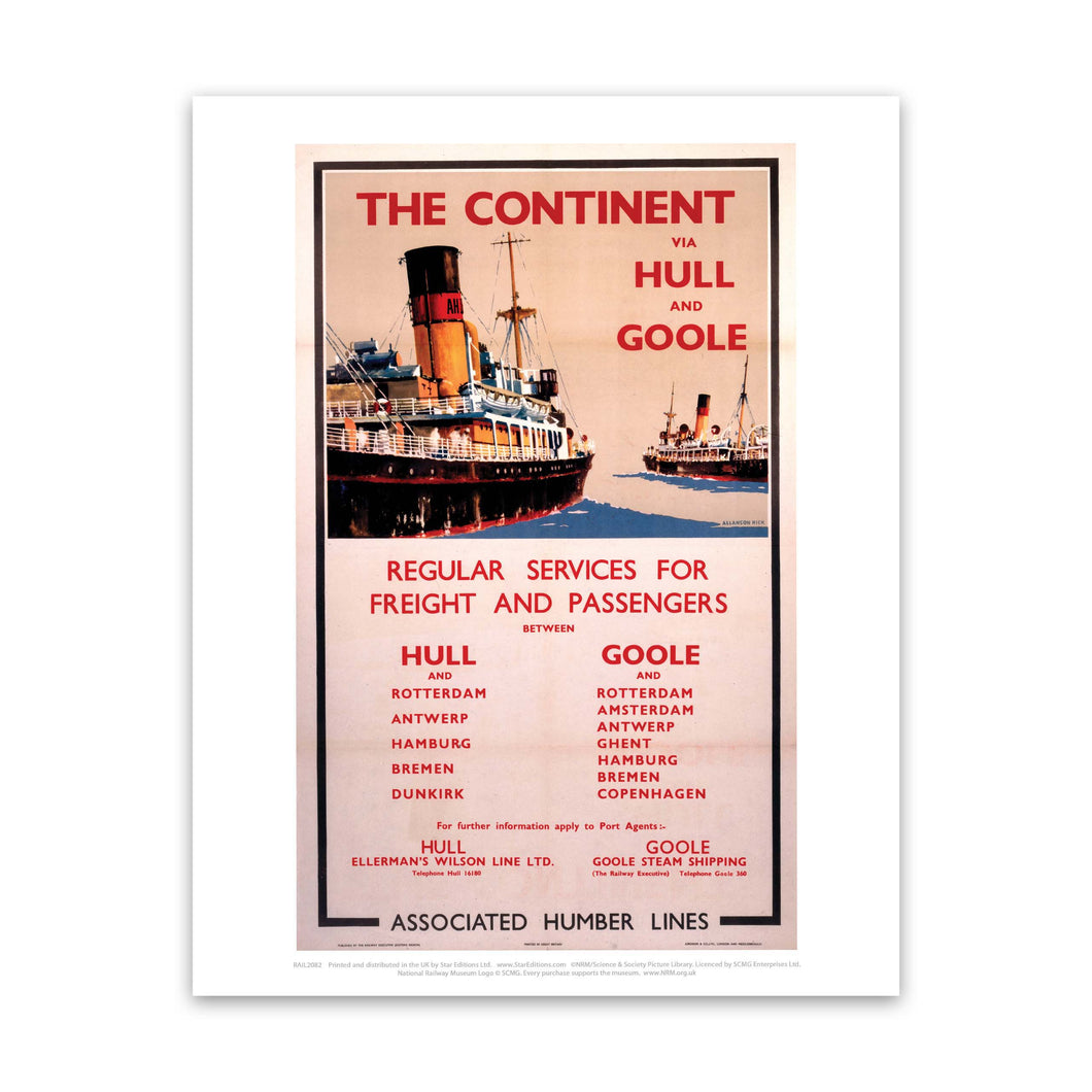 The Continent via Hull and Goole Art Print