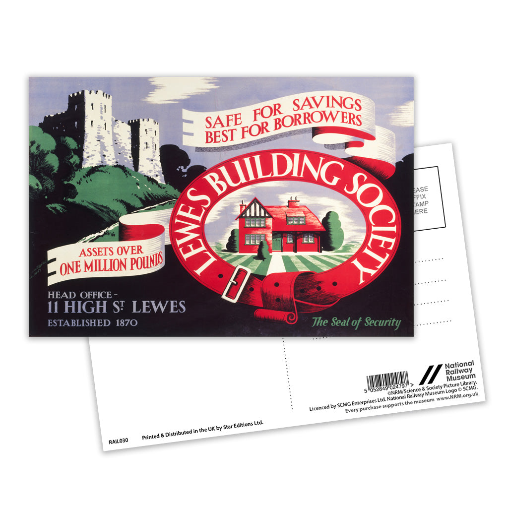 Lewes Building Society - Seal of Security Postcard Pack of 8