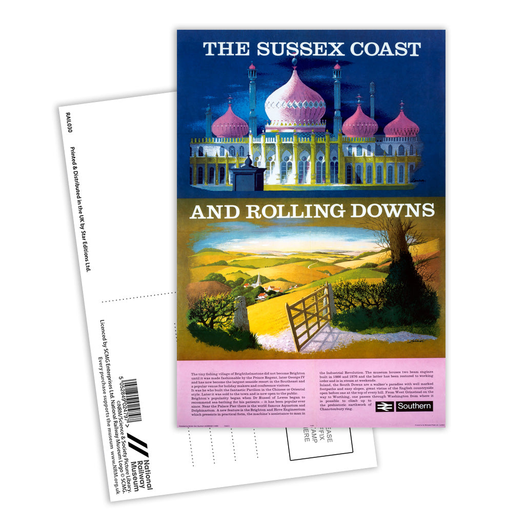 The Sussex Coast and Rolling Downs - Brighton Postcard Pack of 8