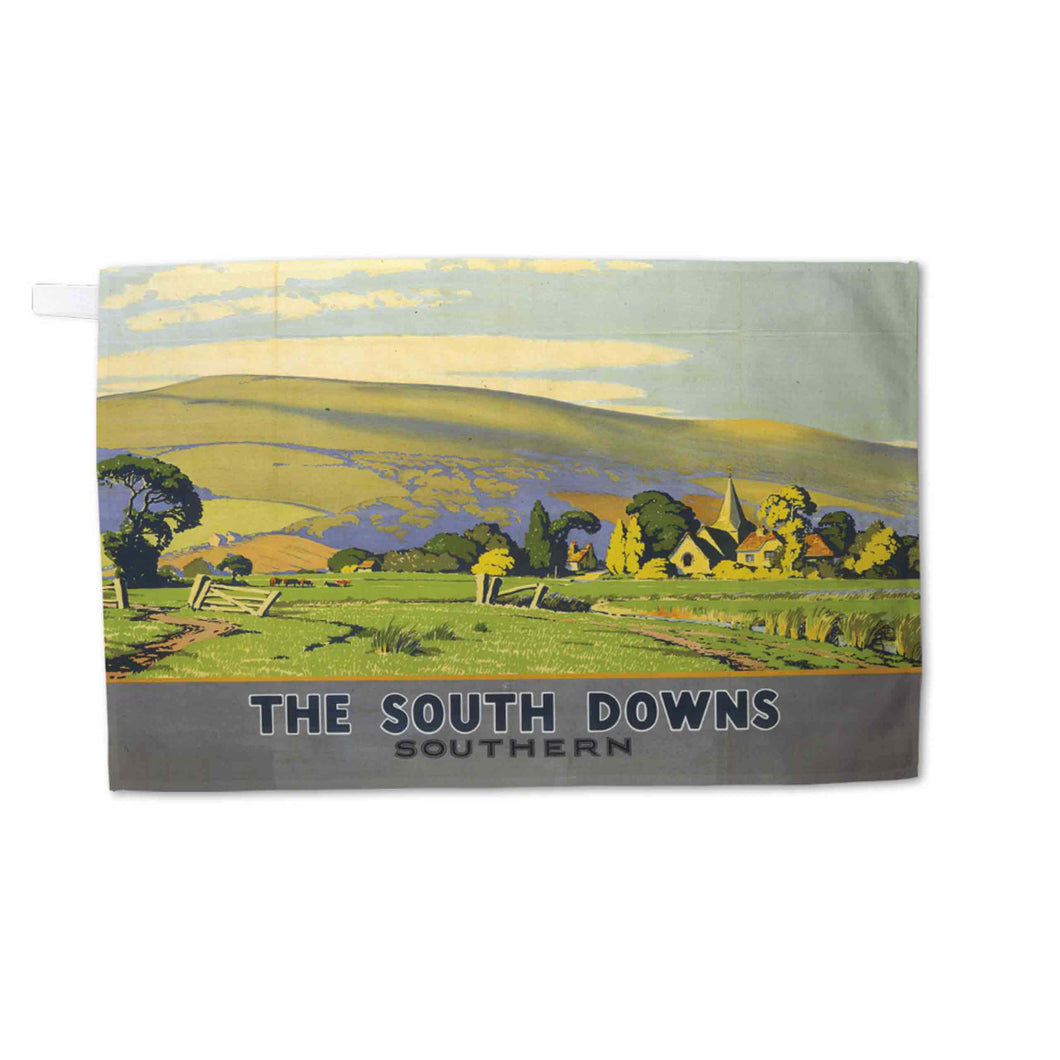 The South Downs - Southern Railway - Tea Towel