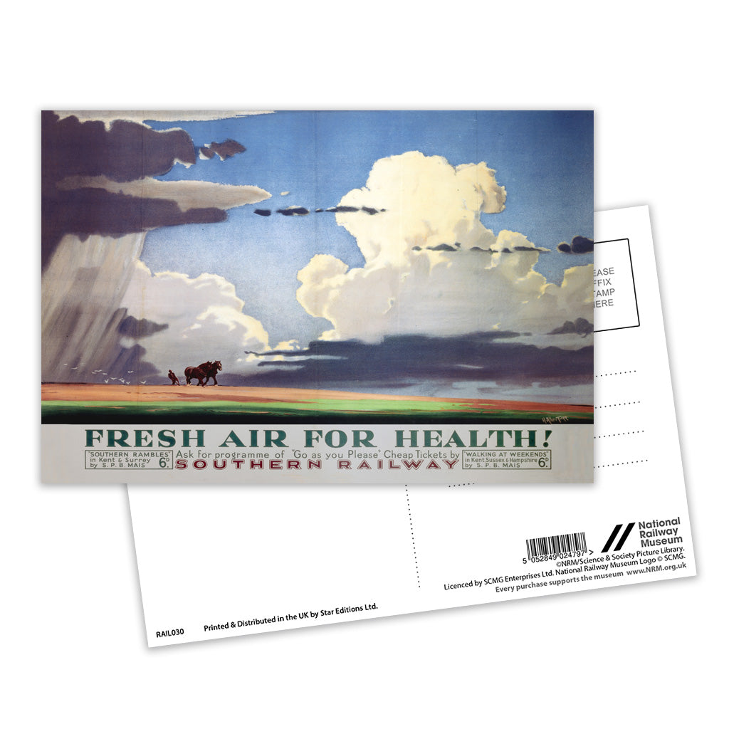 Fresh Air for Health - Southern Railway Postcard Pack of 8